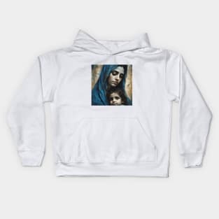 Jesus in His Holy Mother's arms Kids Hoodie